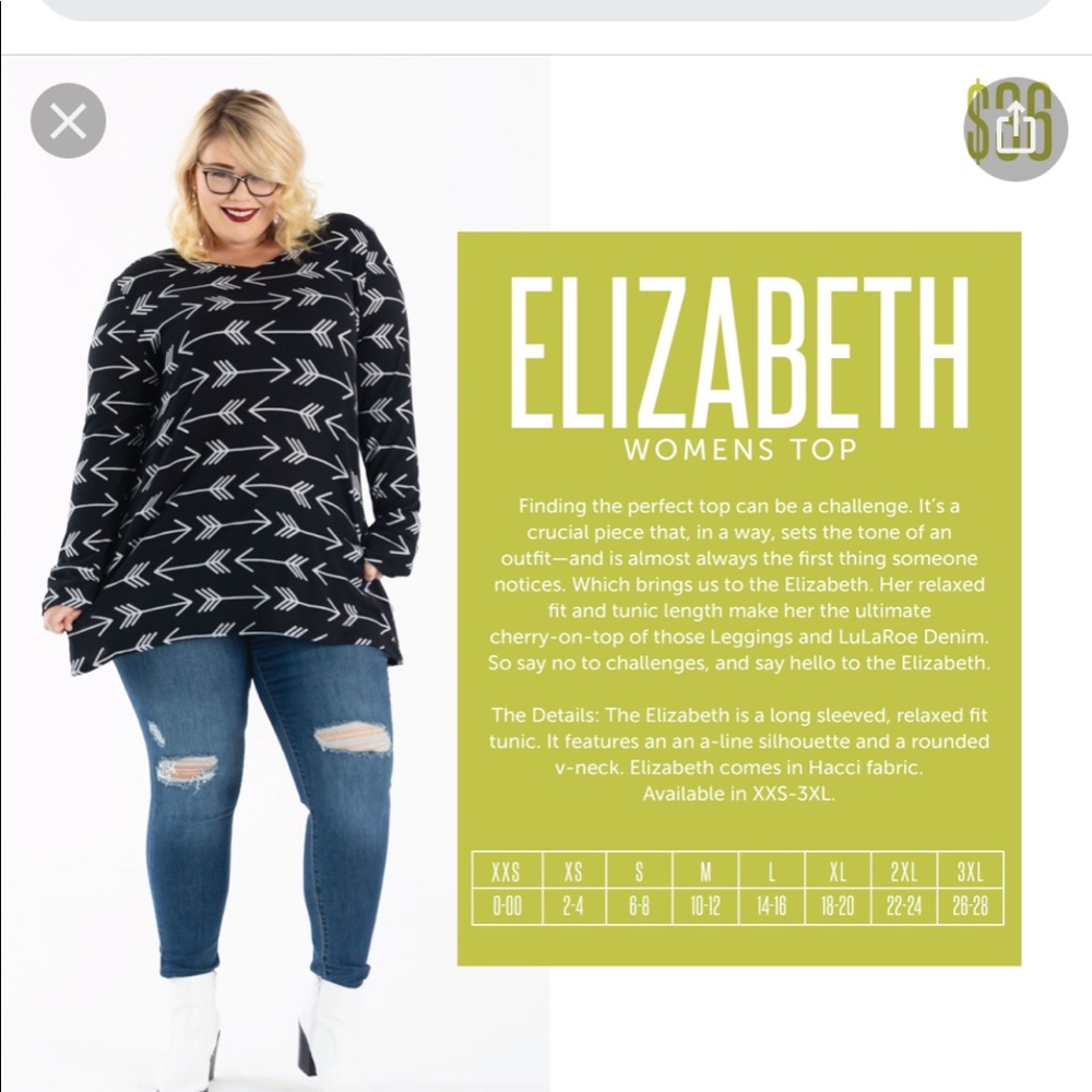 Lularoe Elizabeth sizing
